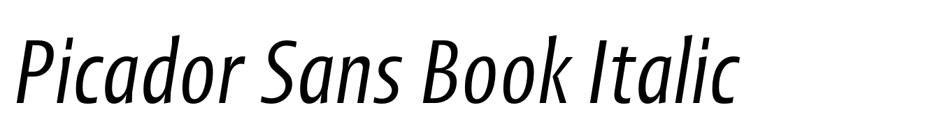 Picador Sans Book Italic